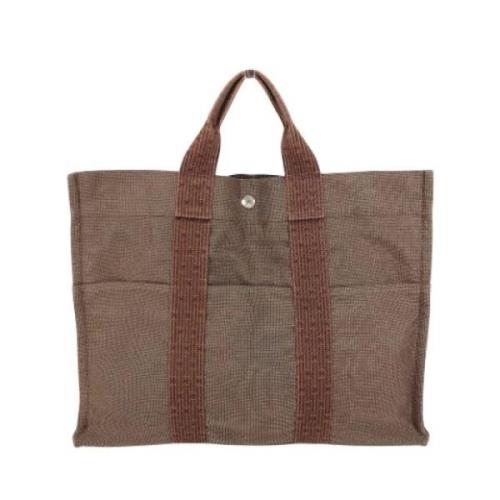 Hermès Vintage Pre-owned Canvas handvskor Brown, Dam