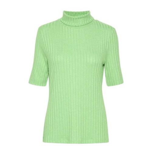 My Essential Wardrobe Rollneck Blouse Top Irish Green Melange Green, D...