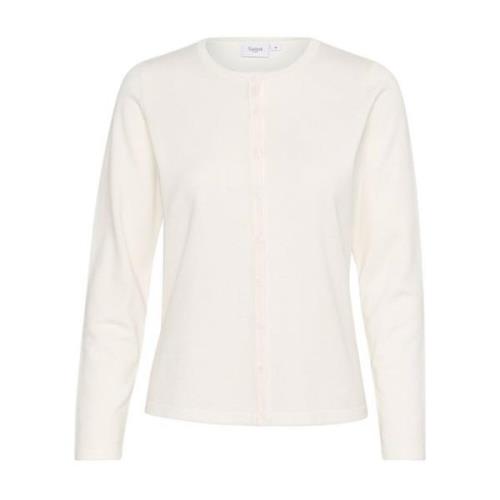 Saint Tropez R-Neck Cardigan Ice White, Dam