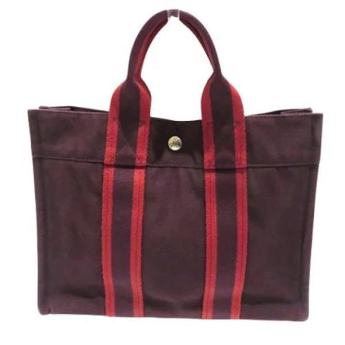 Hermès Vintage Pre-owned Canvas handvskor Red, Dam