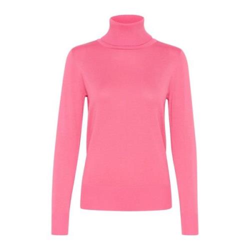 Saint Tropez Chateau Rose Rollneck Sweater Pink, Dam