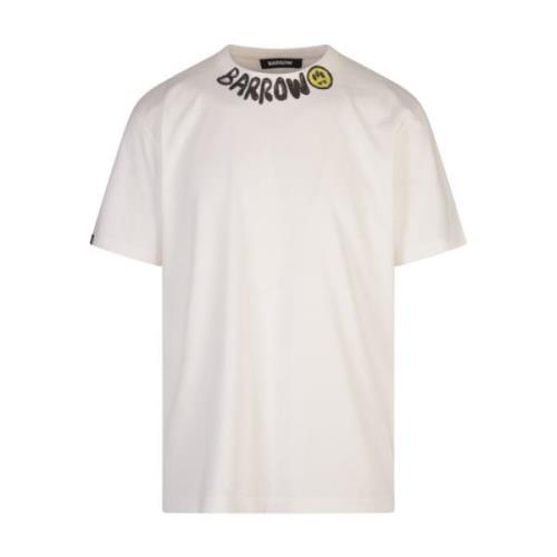 Barrow Vit T-shirt med Smile Print White, Herr