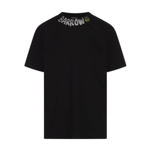 Barrow Svart T-shirt med tryckt logotyp Black, Herr