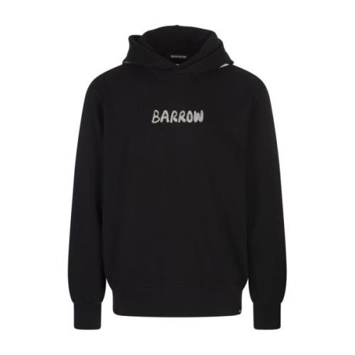 Barrow Svart Oversized Hoodie med Logotyptryck Black, Herr