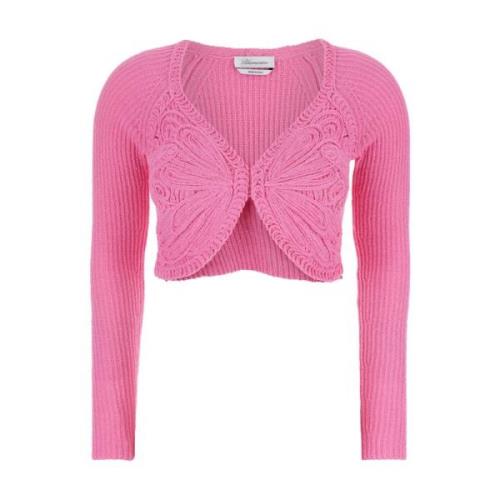 Blumarine Butterfly Design Pink Sweater Pink, Dam