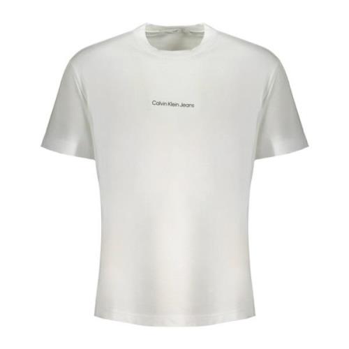 Calvin Klein Kortärmad Logo Broderad T-shirt White, Herr