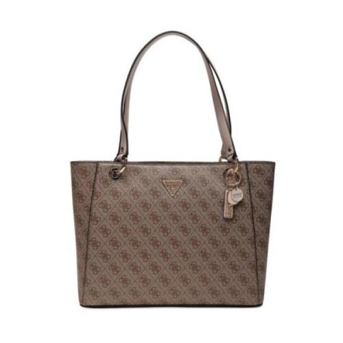 Guess Logo All Over Tote Bag - Model: Cabas Beige, Dam