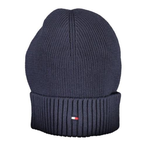 Tommy Hilfiger Blå Broderad Logo Beanie Mössa Blue, Herr