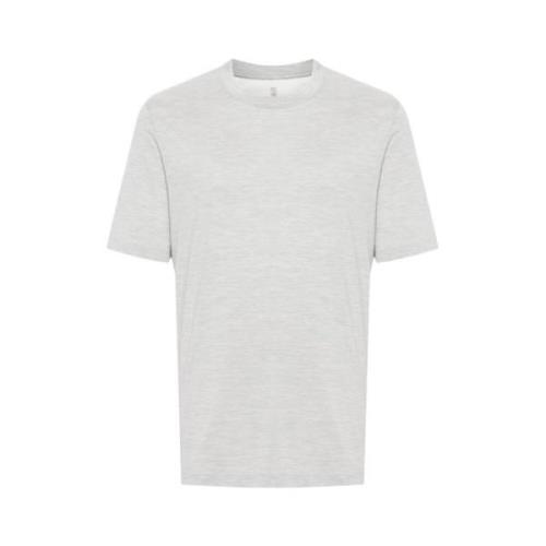 Brunello Cucinelli Mélange-effekt Crew Neck T-shirt Gray, Herr