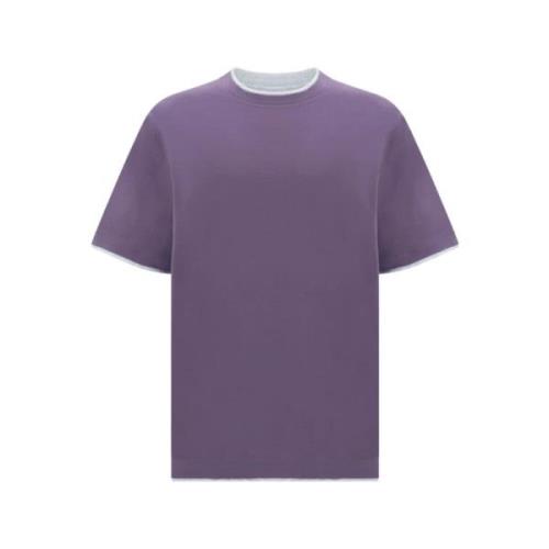 Brunello Cucinelli Amethyst Lila Bomull T-shirt Purple, Herr