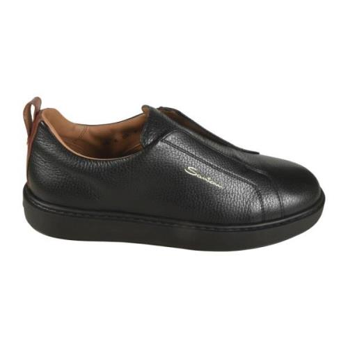 Santoni Snygga Sneakers för Män och Kvinnor Black, Herr