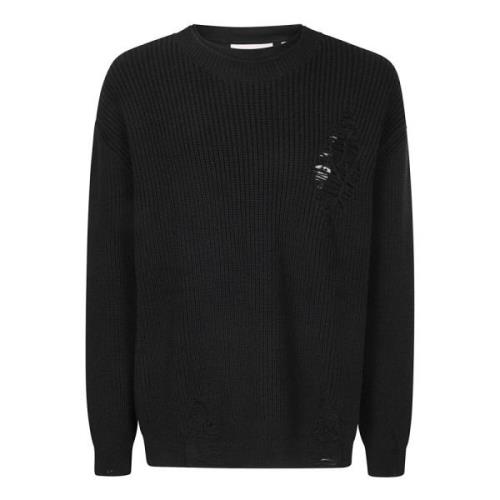 An Other Date Trendy Oversized Sweater med Tårar Black, Herr