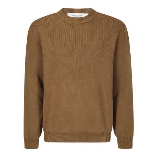 Golden Goose Bomullstickad Crew Neck Tröja Brown, Herr