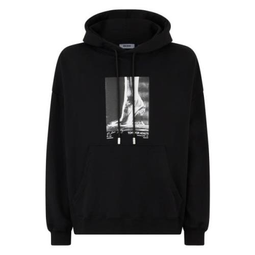 Gcds Svart Oversize Hoodie Black, Herr