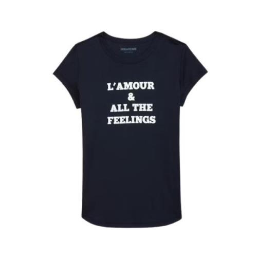 Zadig & Voltaire Blå T-shirts och Polos Woop Amour Blue, Dam