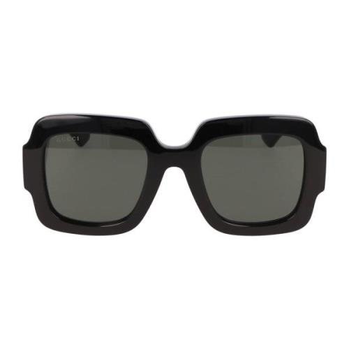 Gucci Fyrkantig Ram Solglasögon Black, Unisex