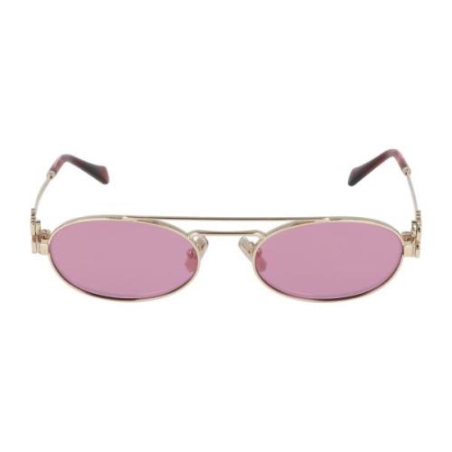 Miu Miu Rund Metallram Solglasögon Yellow, Unisex