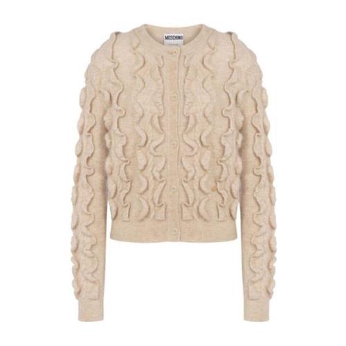 Moschino Ruffled Wool Blend Sweater Beige, Dam