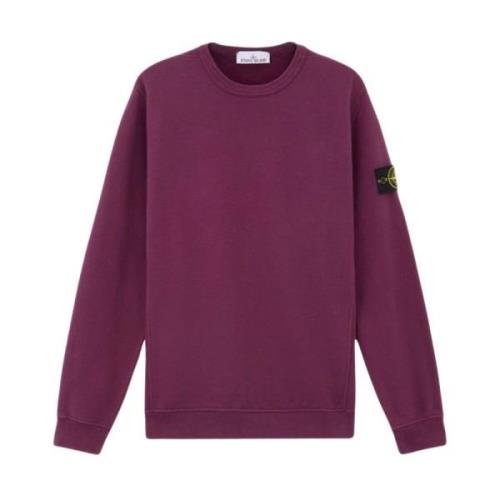 Stone Island Lila Tröja Mjukt Insida Ribbad Purple, Herr