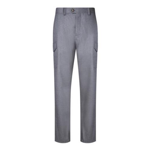 Brunello Cucinelli Grå Flanellbyxor Urban Elegans Gray, Herr