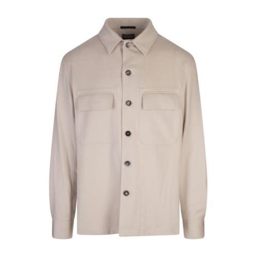 Ermenegildo Zegna Vit Alba Cashmere Overshirt White, Herr