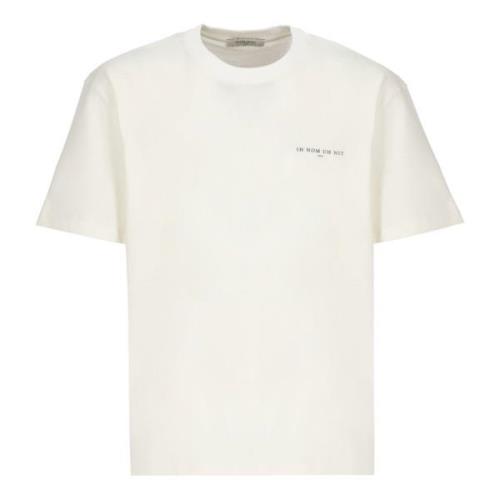 IH NOM UH NIT Vit Bomull T-shirt med Tryckt Logotyp White, Herr