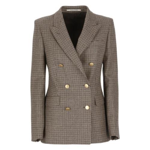 Tagliatore Brun Ull Blazer Peak Revers Brown, Dam