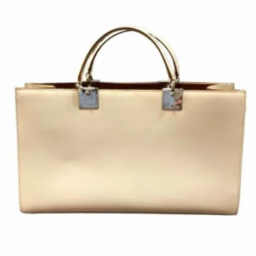 Salvatore Ferragamo Pre-owned Pre-owned Laeder handvskor Beige, Dam