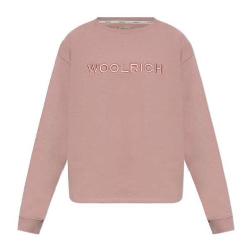 Woolrich Sweatshirt med logotyp Pink, Dam