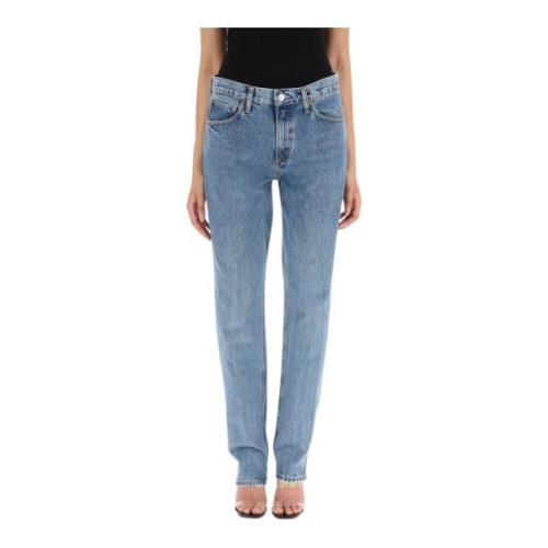 Agolde Slim Straight Leg Jeans Blue, Dam