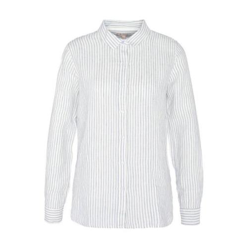 Barbour Chambray Stripe Linneskjorta White, Dam