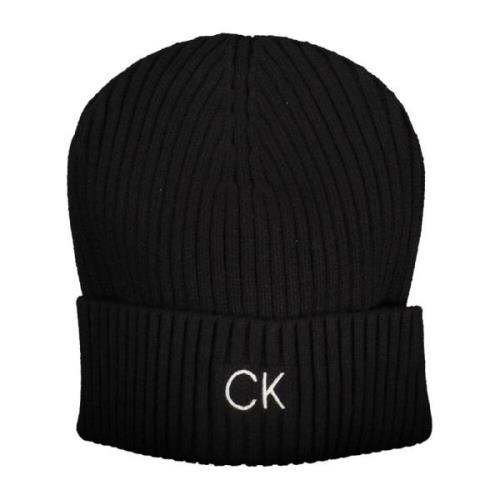 Calvin Klein Svart Herr Broderad Logga Beanie Black, Dam