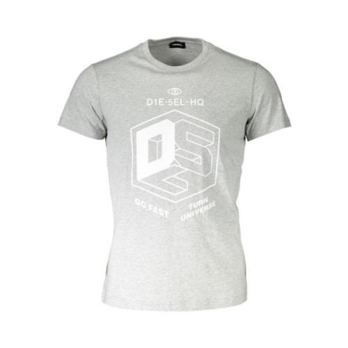 Diesel Grå kortärmad rund hals t-shirt Gray, Herr