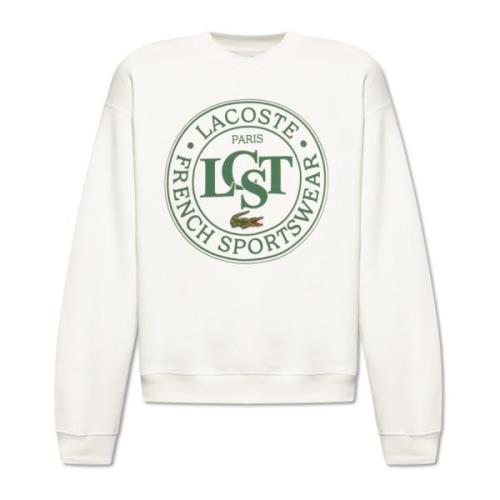 Lacoste Sweatshirt med logotyp White, Herr