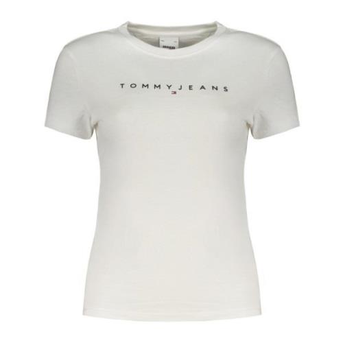 Tommy Hilfiger Kortärmad Logotyp Tryck T-shirt Vit White, Dam