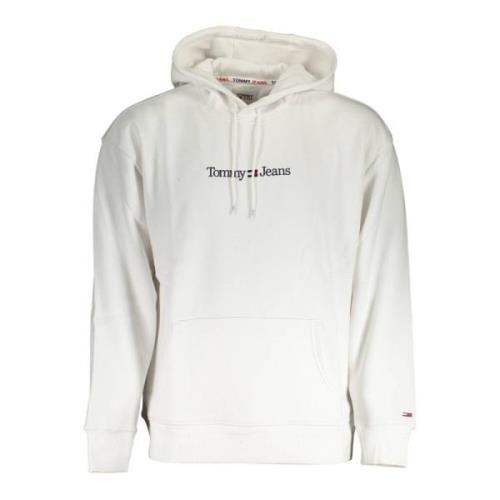 Tommy Hilfiger Vit hoodie med dragkedja och logotyp White, Herr