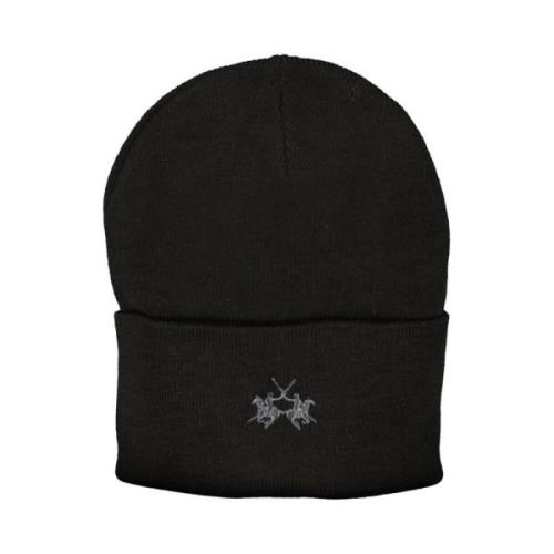 La Martina Svart Polyester Hatt Mössa med Broderi Black, Herr