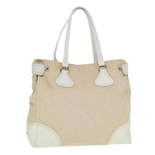 Prada Vintage Pre-owned Canvas totevskor Beige, Dam