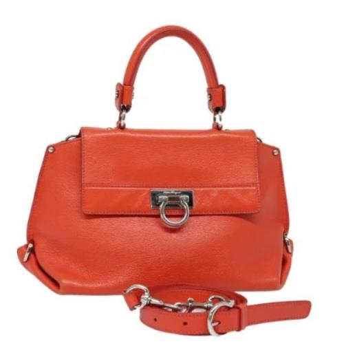 Salvatore Ferragamo Pre-owned Pre-owned Laeder handvskor Orange, Dam