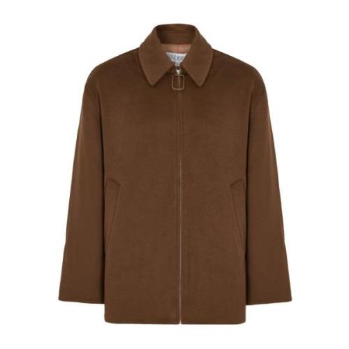 JW Anderson Brun Logotyp Dragkedja Jacka Brown, Herr