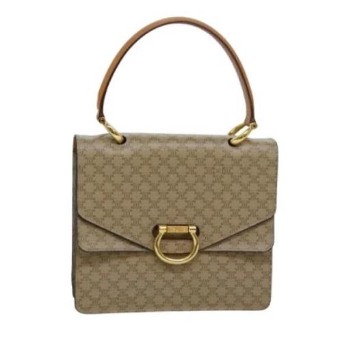 Celine Vintage Pre-owned Canvas handvskor Beige, Dam