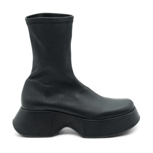 Vic Matié Stretch-Nappaleder Mini Boot i Svart Black, Dam