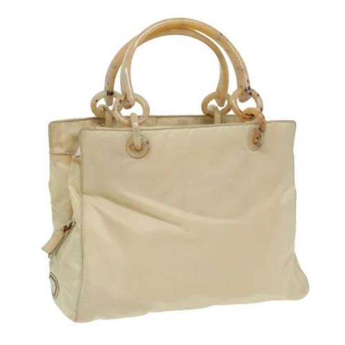 Prada Vintage Pre-owned Nylon handvskor Beige, Dam