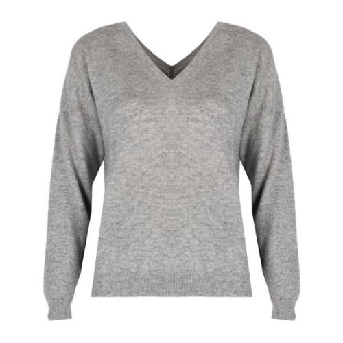 Liu Jo V-Neck Cashmere Sweater Gray, Dam