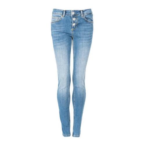 Liu Jo Slim Fit Button-Fly Jeans Blue, Dam