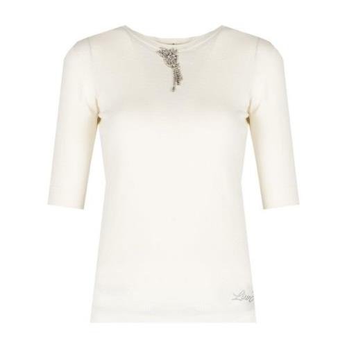 Liu Jo Stilig Blus med Stendetaljer Beige, Dam