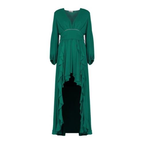 Liu Jo Elegant Maxi Klänning med V-ringning Green, Dam