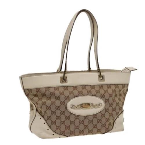 Gucci Vintage Pre-owned Canvas gucci-vskor Beige, Dam