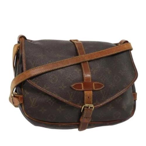 Louis Vuitton Vintage Pre-owned Canvas axelremsvskor Brown, Dam