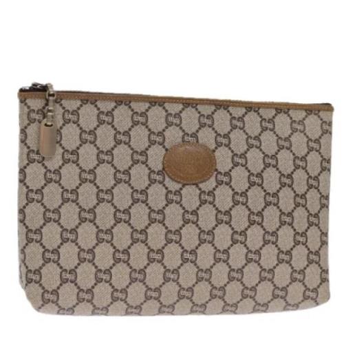 Gucci Vintage Pre-owned Laeder kuvertvskor Beige, Dam